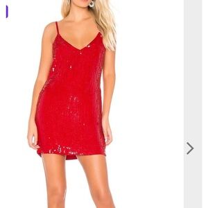 136.  Karina Grimaldi Sequined Mini Dress in Red, Size Small